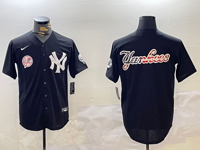 Men New York Yankees Blank Black Fashion Game Nike 2024 MLB Jersey style 5